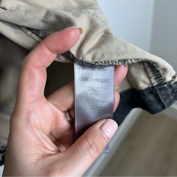 Zadig & Voltaire Kansas Camo Leo Animal Print Utility Jacket Size XS/S Oversized - Picture 15 of 15